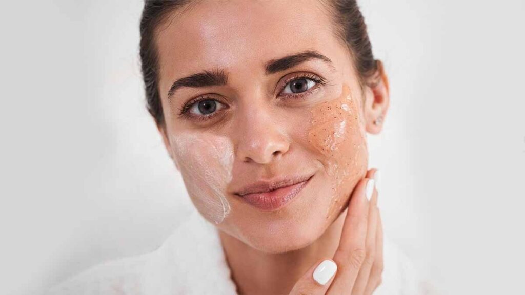 Skincare Combination of Cleanser and Scrub